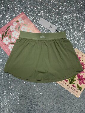 NWT ALO Yoga Dune Grass Tennis Skirt🎍Match Point Athleisure Style